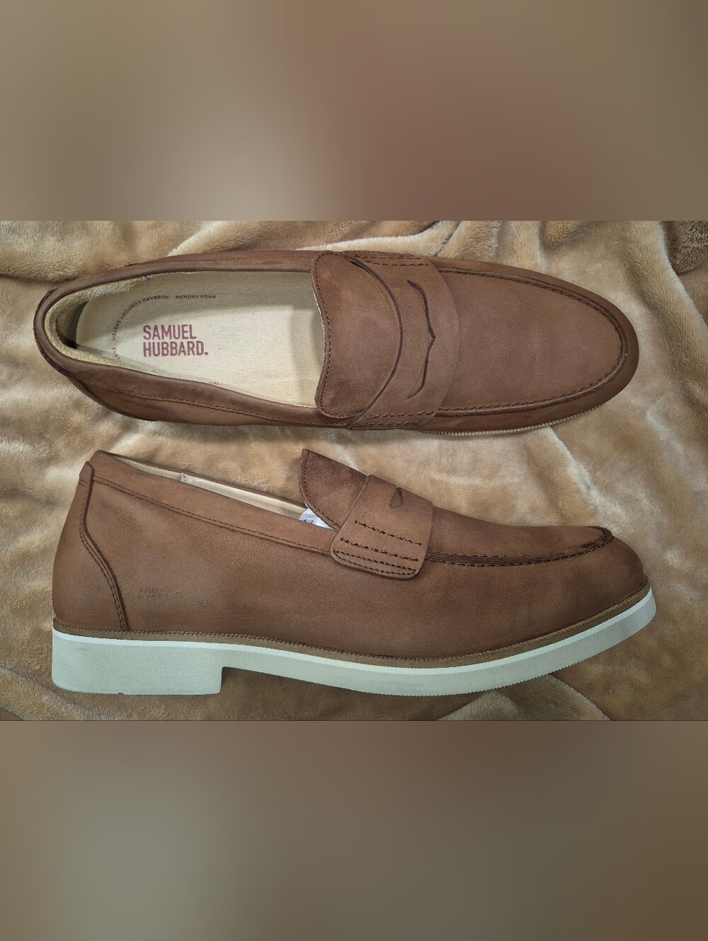 🔥Samuel Hubbard 12 Men's Tailored Traveler Penny Loafer Nubuck Leather Tan